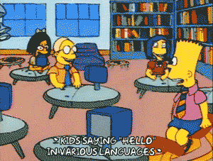 Bart Simpson the Simpson klas zwaaien school