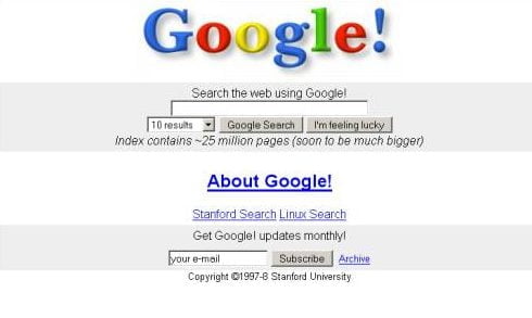 Google 1997 zoekmachines