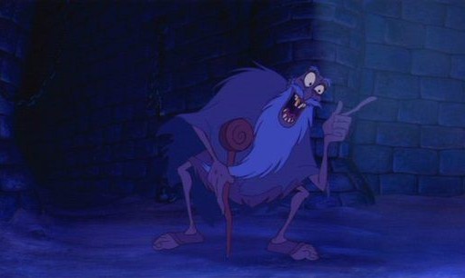 Aladdin oude man Klokkenluider Notre Dame