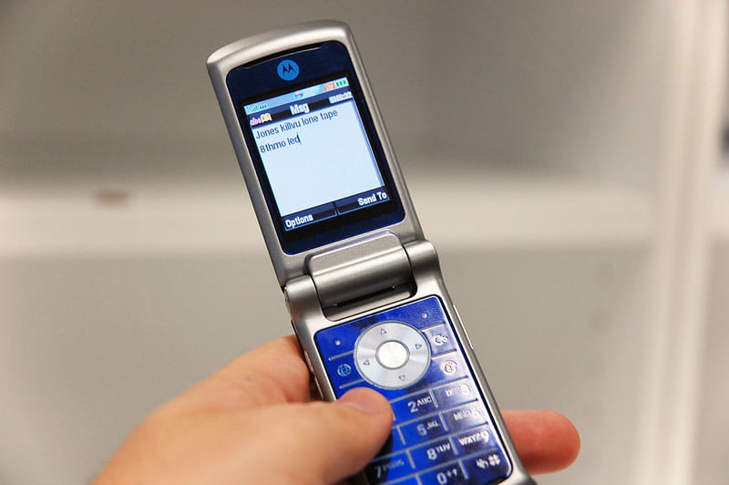 Mobiele telefoon SMS vroeger 90s