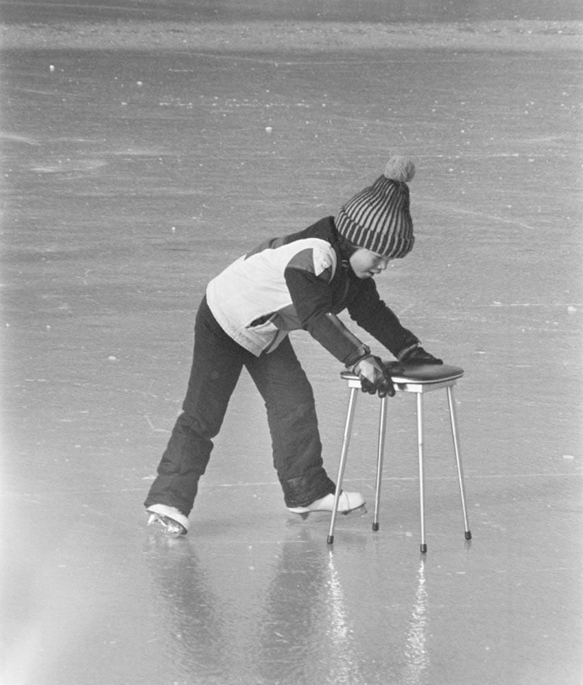 schaatsen kind in de jaren 70