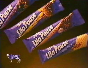 Lila Pause Milka reep chocolade school