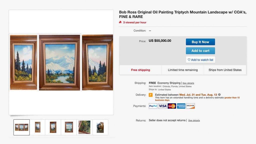 Bob Ross schilderij
