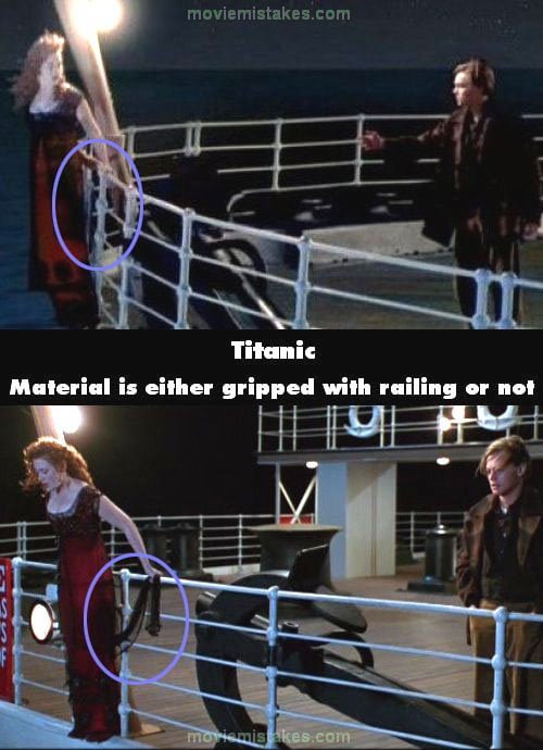 Titanic fouten film Rose springen kleding