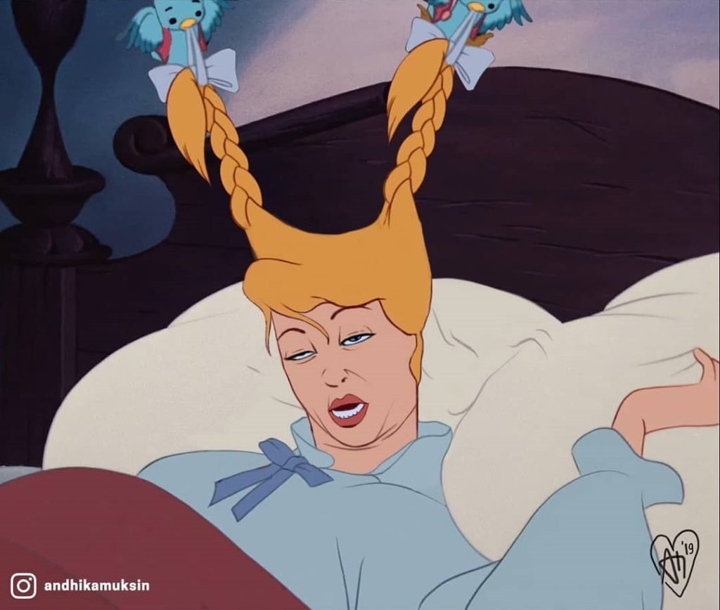 Disney prinsessen realistisch getekend wakker worden vogels