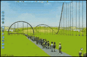 Rollercoaster Tycoon ongeluk achtbaan spel