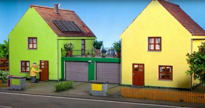 Buurman en Buurman animatieserie vroeger huizen