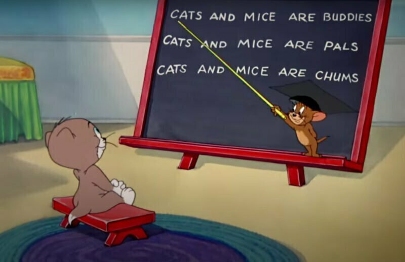 Tom Jerry vrienden schoolbord